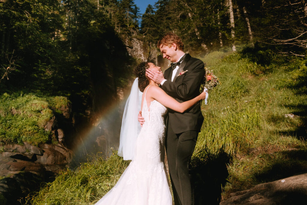 Rainbow for the Elopement in the Pyrenees