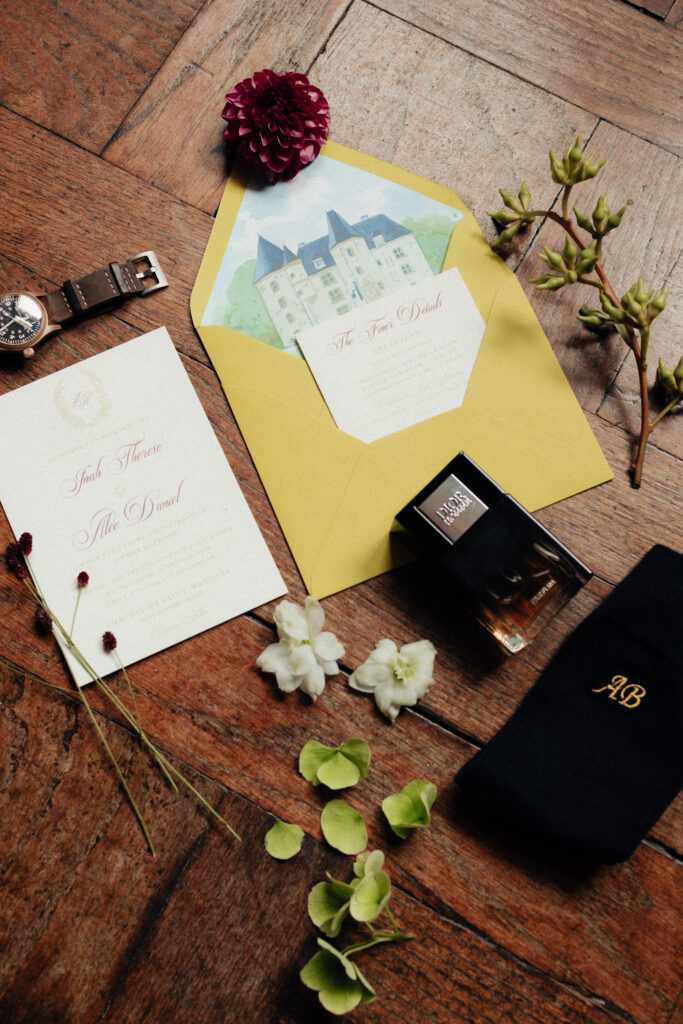 Details of luxury wedding in the south of France